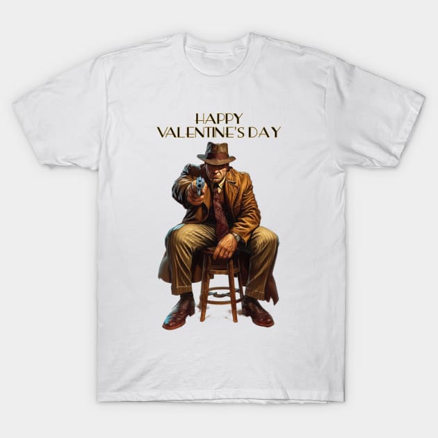 Happy Valentine’s Day. 1920’s art deco Gangster. T-Shirt by DEGryps